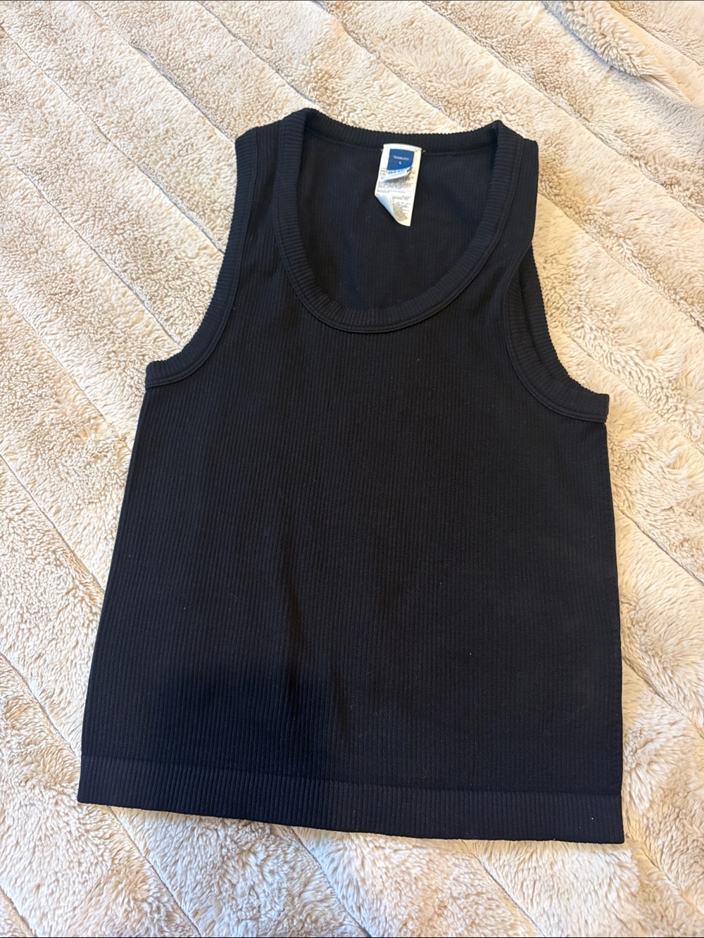 Old Navy Black Ribbed Scoop Tank